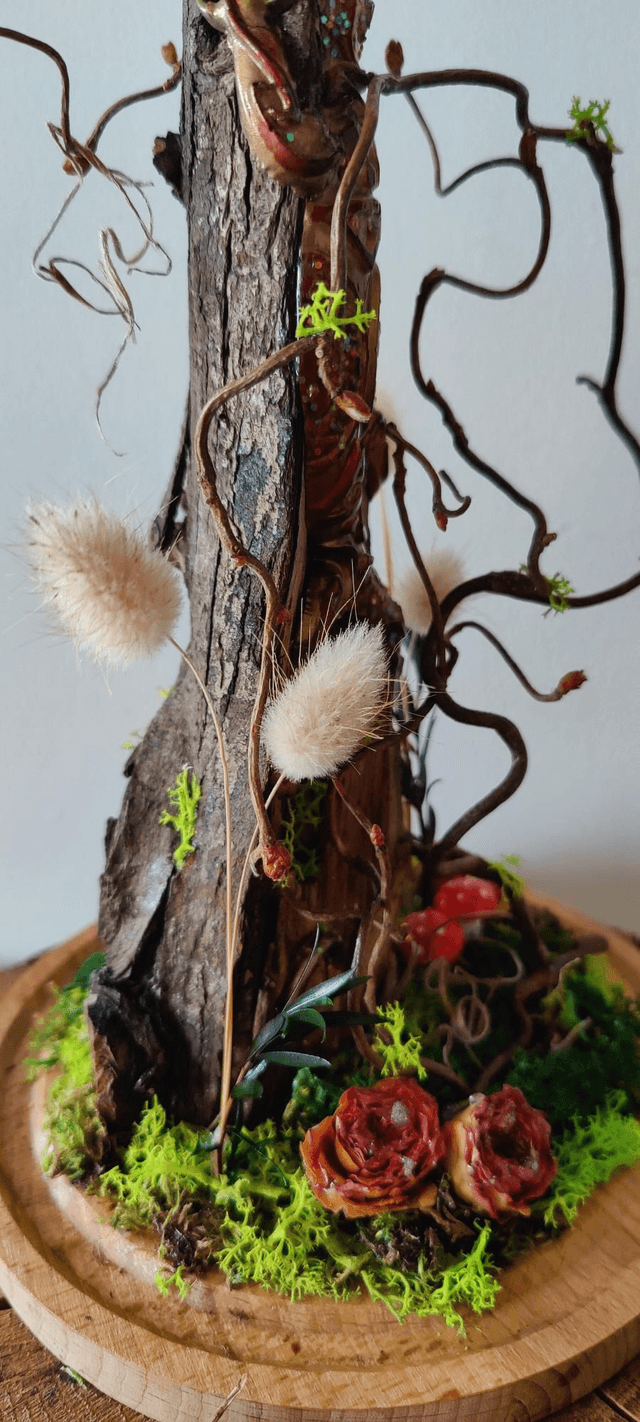 Curiosité : Le lézard et branches mystique