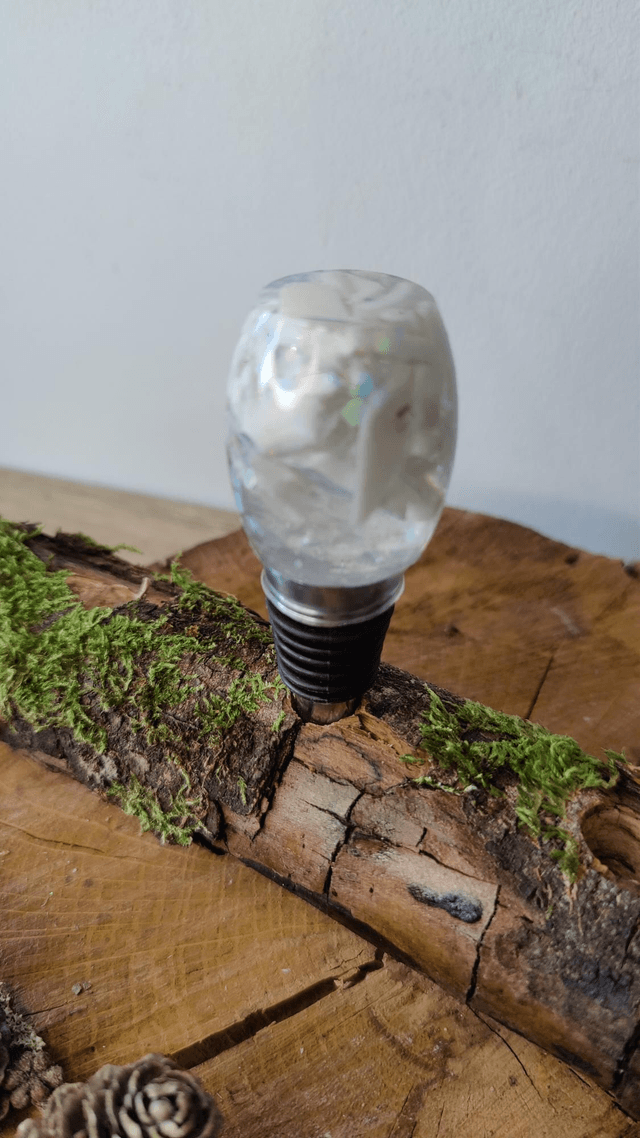 Bouchon de bouteilles réutilisable en verre recyclé modèle holographique 