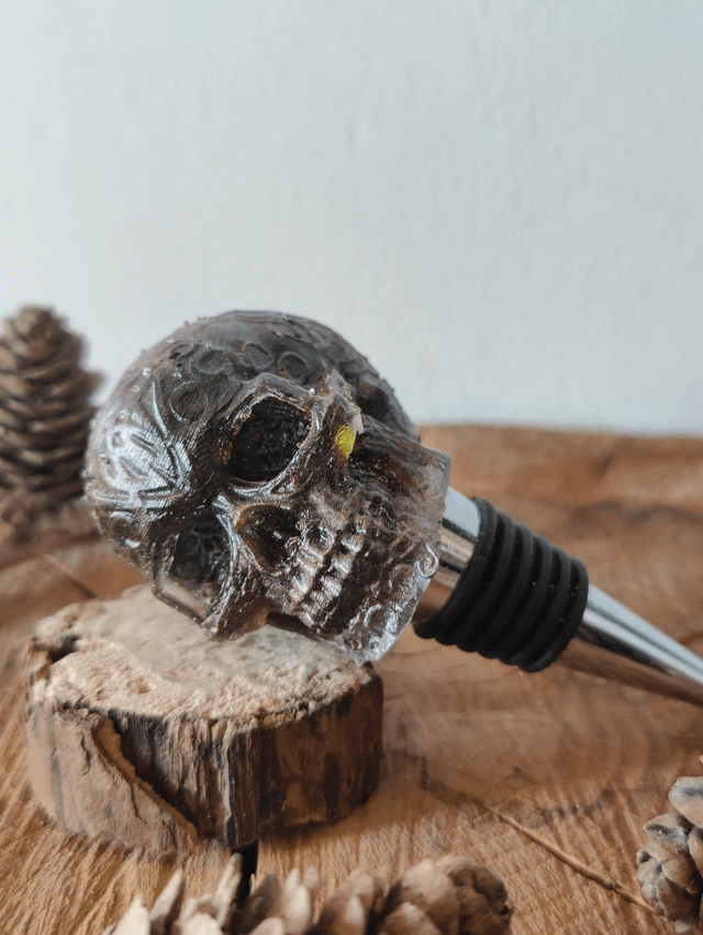 Bouchon de bouteilles réutilisable modèle Skull holographique 